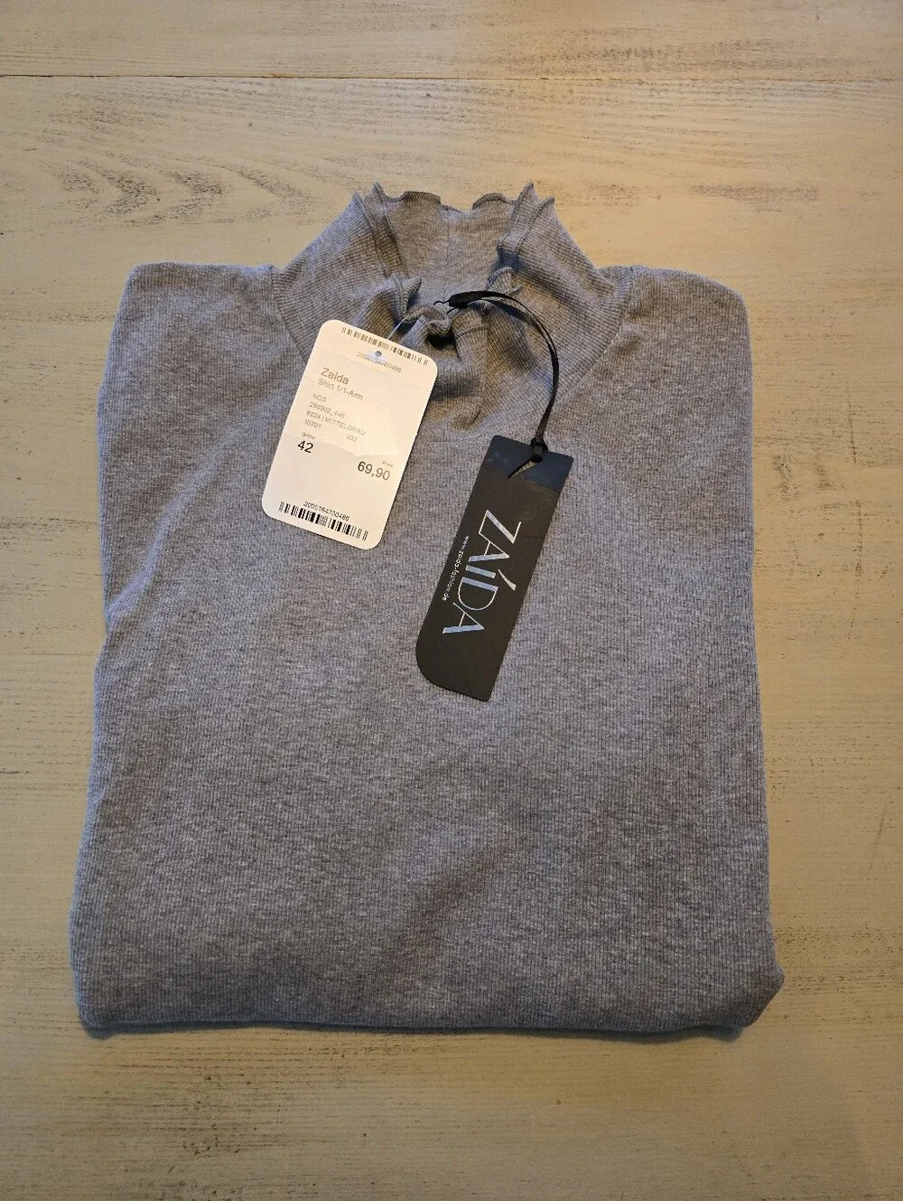 NWT Zaida Think Positive,Germany Womens EU42 US 10/12,M/L Gray Turt neck Sweater